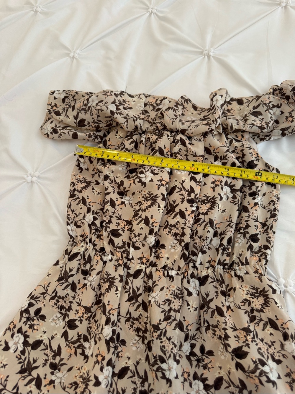 Club Monaco Silk Floral Off-Shoulder Ruffle Midi Dress Size 0 Boho Romantic - Picture 8 of 14